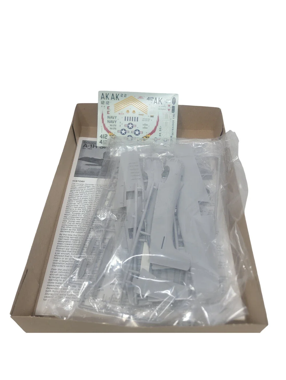 Testors Fujimi A-1H Skyraider US 1/72 Scale Aircraft Model Kit 362 Sealed Bag